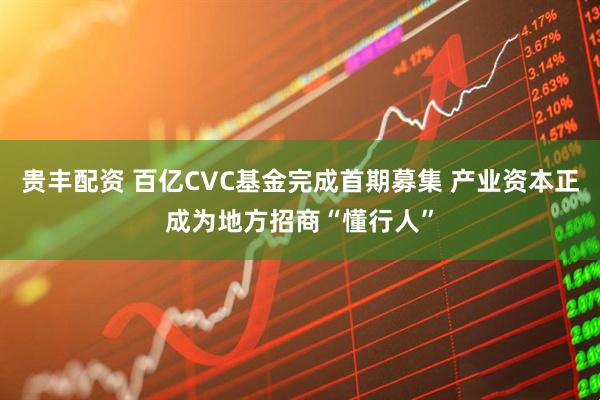 贵丰配资 百亿CVC基金完成首期募集 产业资本正成为地方招商“懂行人”